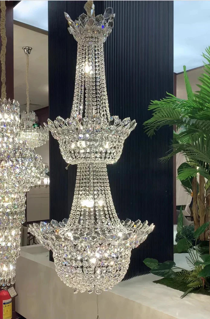 Luxury Empire Branch Crystal Chandelier Pendant Light for Entryway and Foyer-Chandeliers-Blushlighting