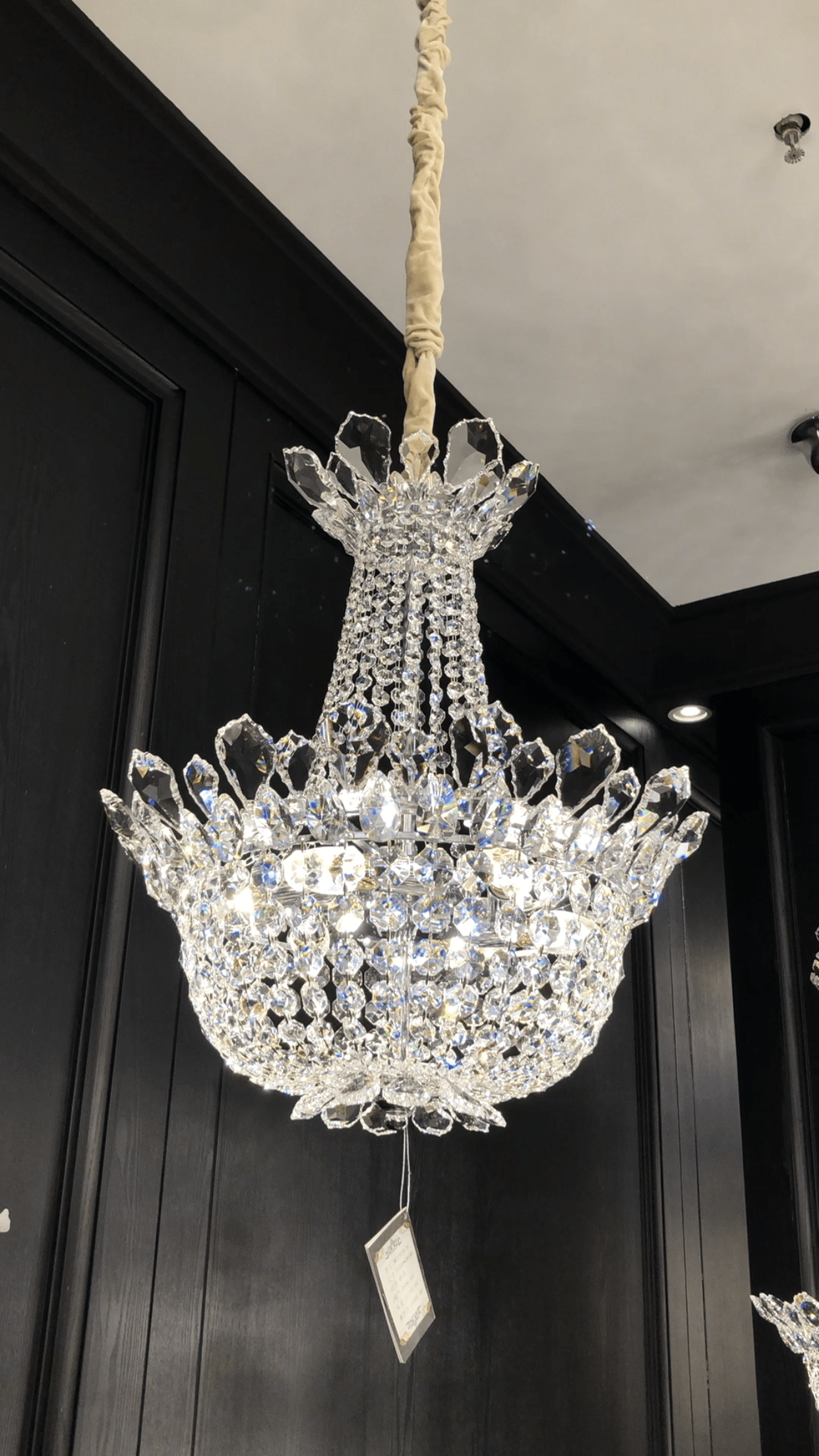 Luxury Empire Branch Crystal Chandelier Pendant Light for Entryway and Foyer - D27.60'' * H58.27'' / 18 LightsWarm LightBlushlighting