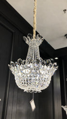 Luxury Empire Branch Crystal Chandelier Pendant Light for Entryway and Foyer-Chandeliers-D23.6" *H26.4"-Warm Light-Blushlighting