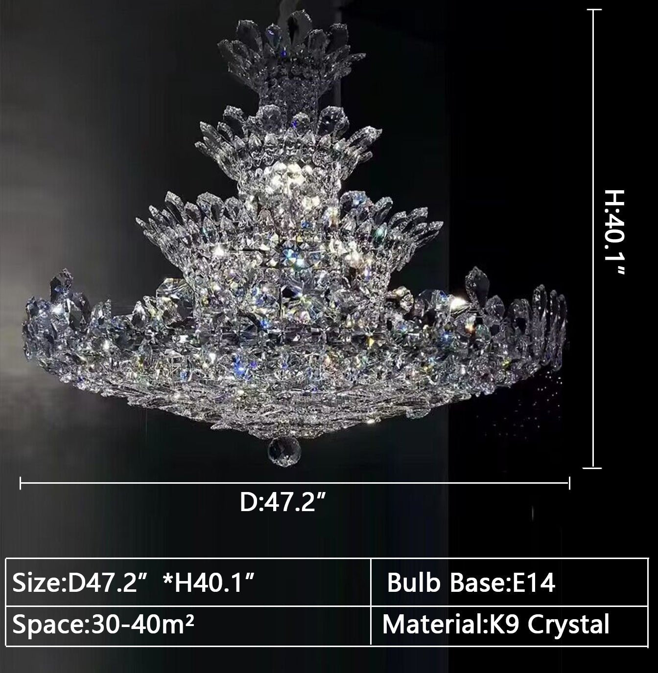 Luxury Empire Floral Crystal Chandelier - D31.5"*H26.8"Warm LightBlushlighting