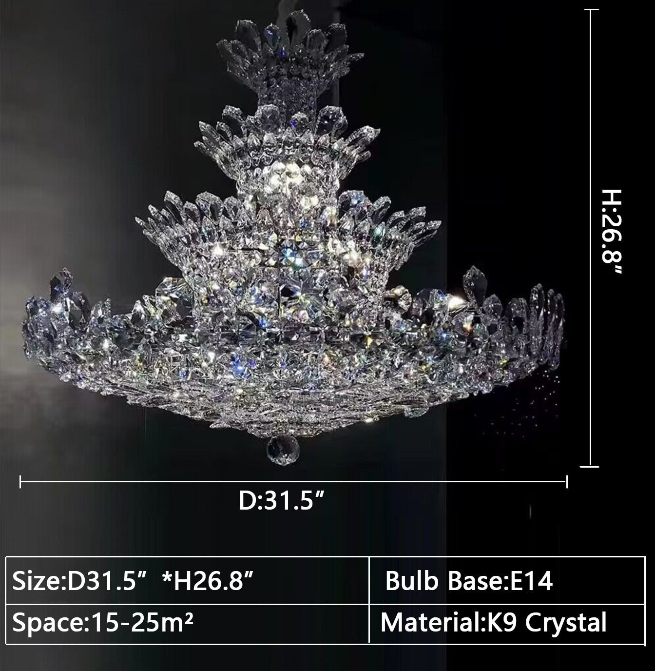 Luxury Empire Floral Crystal Chandelier - D31.5"*H26.8"Warm LightBlushlighting