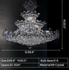 Luxury Empire Floral Crystal Chandelier - D31.5"*H26.8"Warm LightBlushlighting