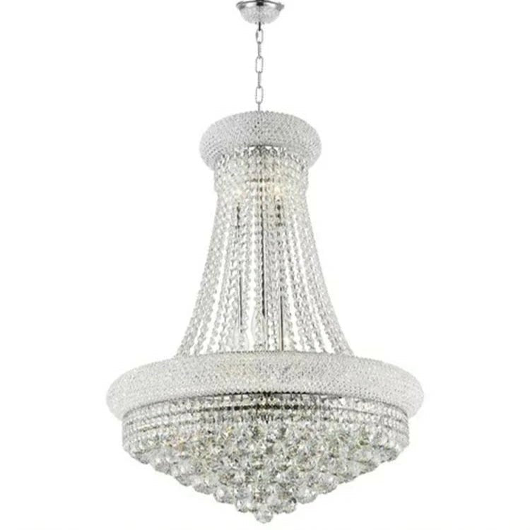 Luxury Empire Foyer K9 Crystal Chandelier Light Fixture In Gold/ Chrome Finish - Blushlighting