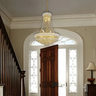 Luxury Empire Foyer K9 Crystal Chandelier Light Fixture In Gold/ Chrome Finish - D19.7"*H21.7"ChromeWarm LightBlushlighting