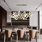 Luxury Escamoles Modern Linear Grape Chandelier-Medium: 47.2" L-Blushlighting