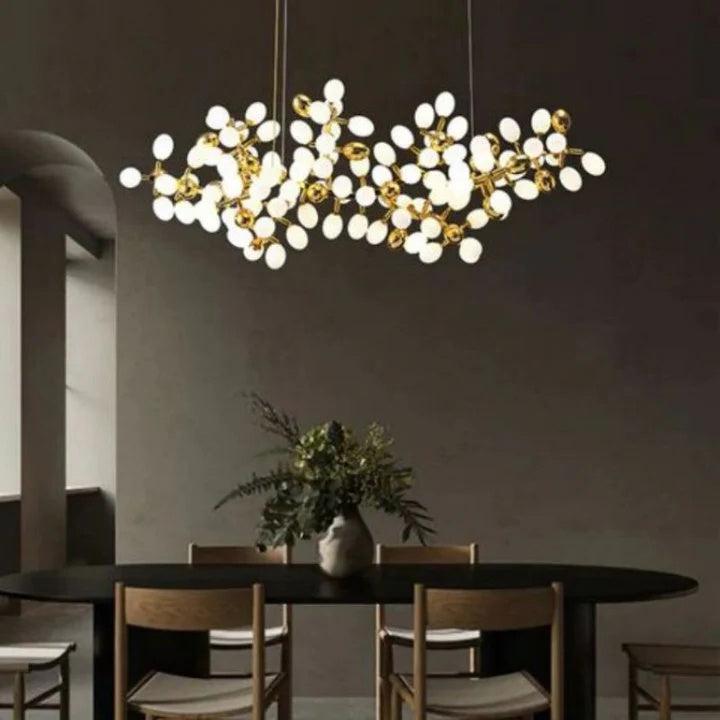 Luxury Escamoles Modern Linear Grape Chandelier-Large: 59" L-Blushlighting