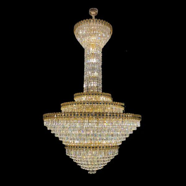 Luxury Extra Large Conical Funnel Crystal Chandelier - D31.5"*H52.5"(D80cm*H133cm)/75.7kgBlushlighting