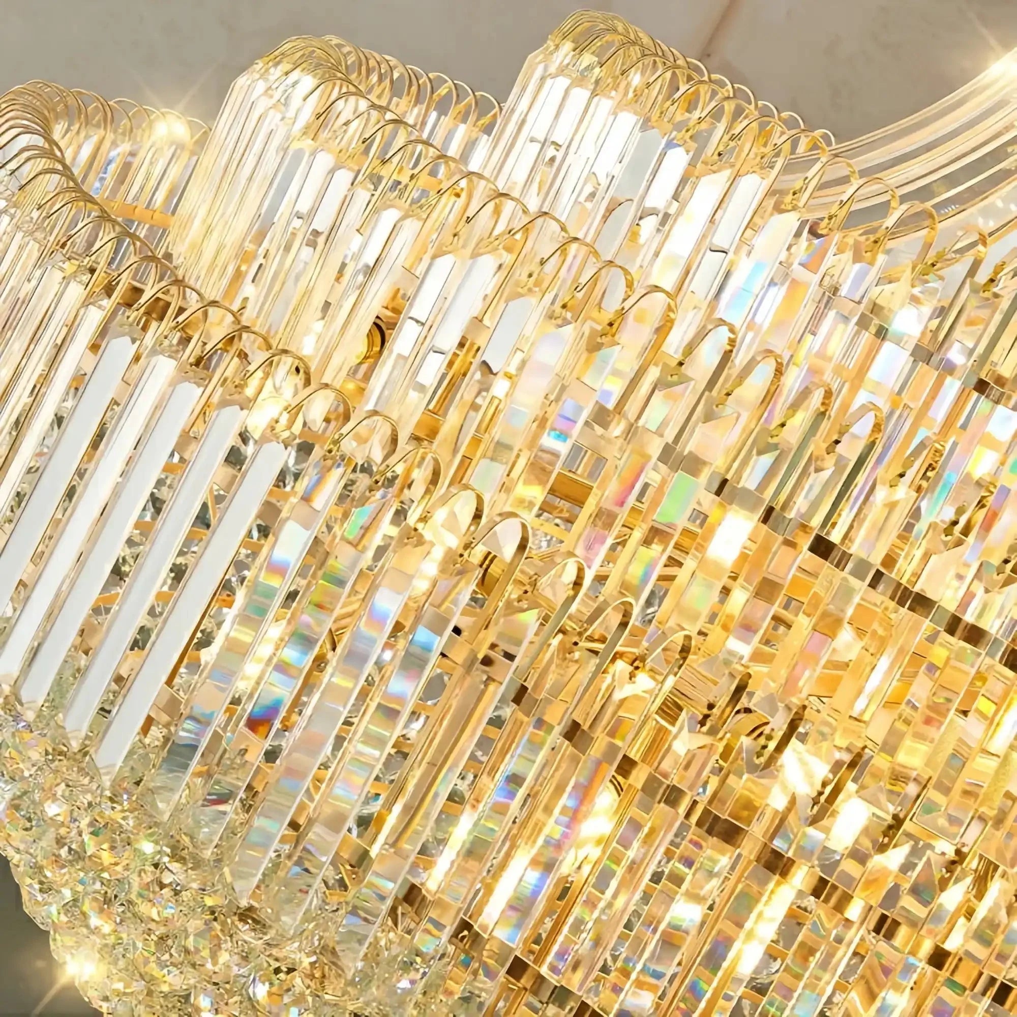 Luxury Extra Large Crystal Chandelier Round Ceiling Light Fixture for Foyer, Entryway & Entrance - Blushlighting