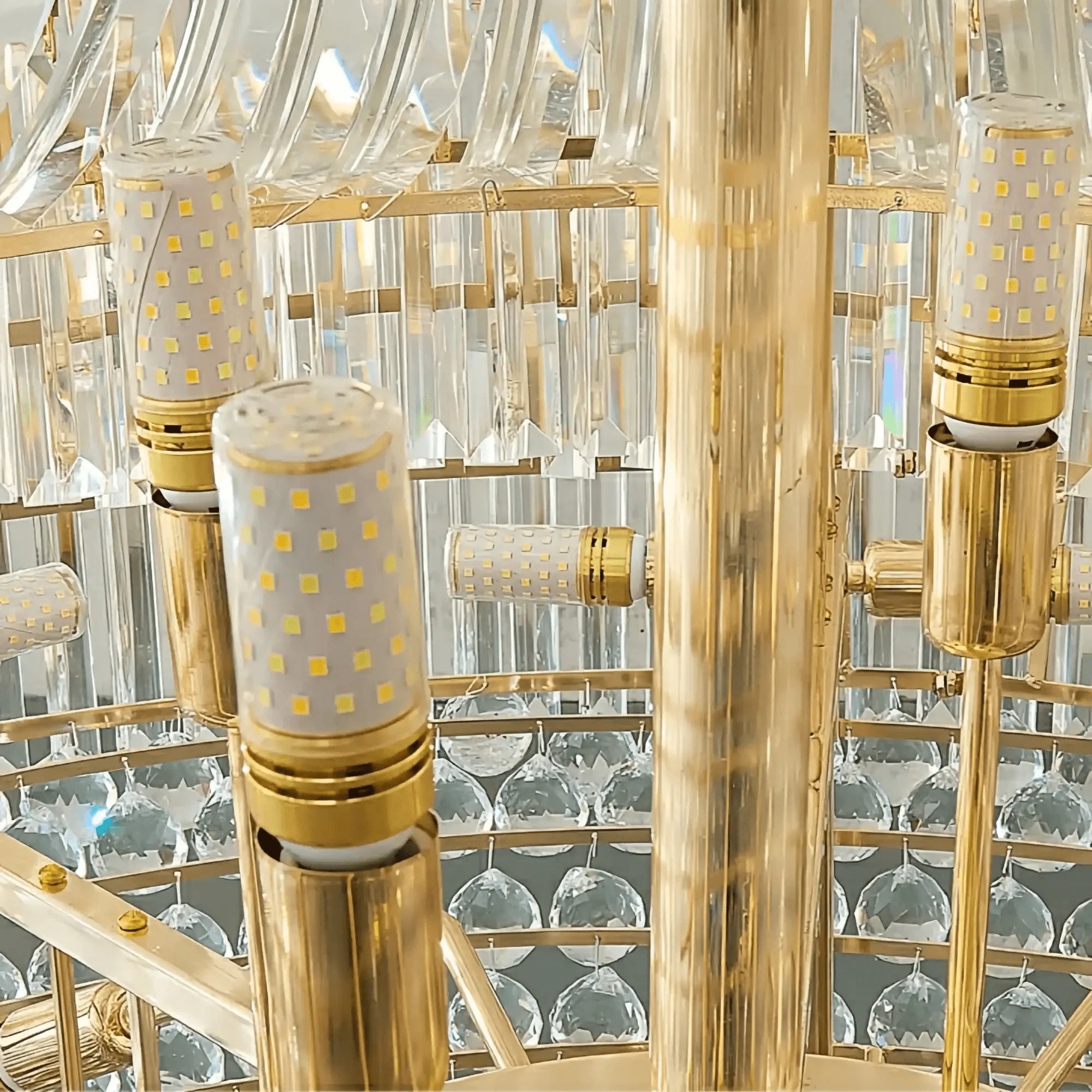 Luxury Extra Large Crystal Chandelier Round Ceiling Light Fixture for Foyer, Entryway & Entrance - D39.4"*H59.1"Warm LightBlushlighting