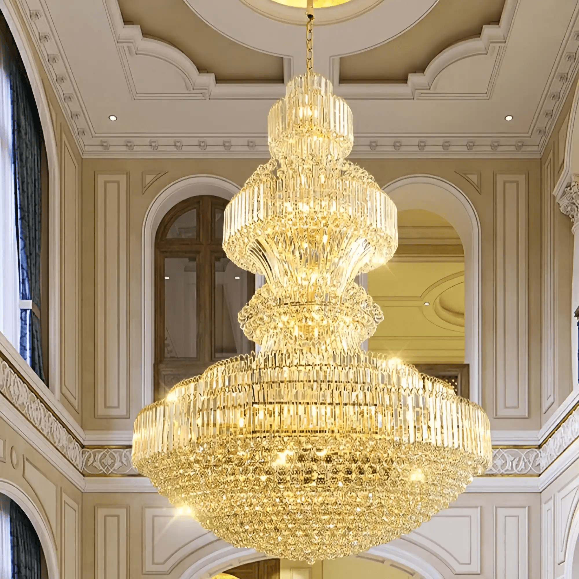 Luxury Extra Large Crystal Chandelier Round Ceiling Light Fixture for Foyer, Entryway & Entrance - Blushlighting