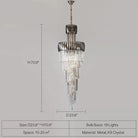 Luxury Extra Large Foyer Spiral Staircase Chandelier Long Crystal Ceiling Light Fixture For Living Room Hall Entrance - D23.6"*H70.9"/ 19 LightsSmoky GrayBlushlighting