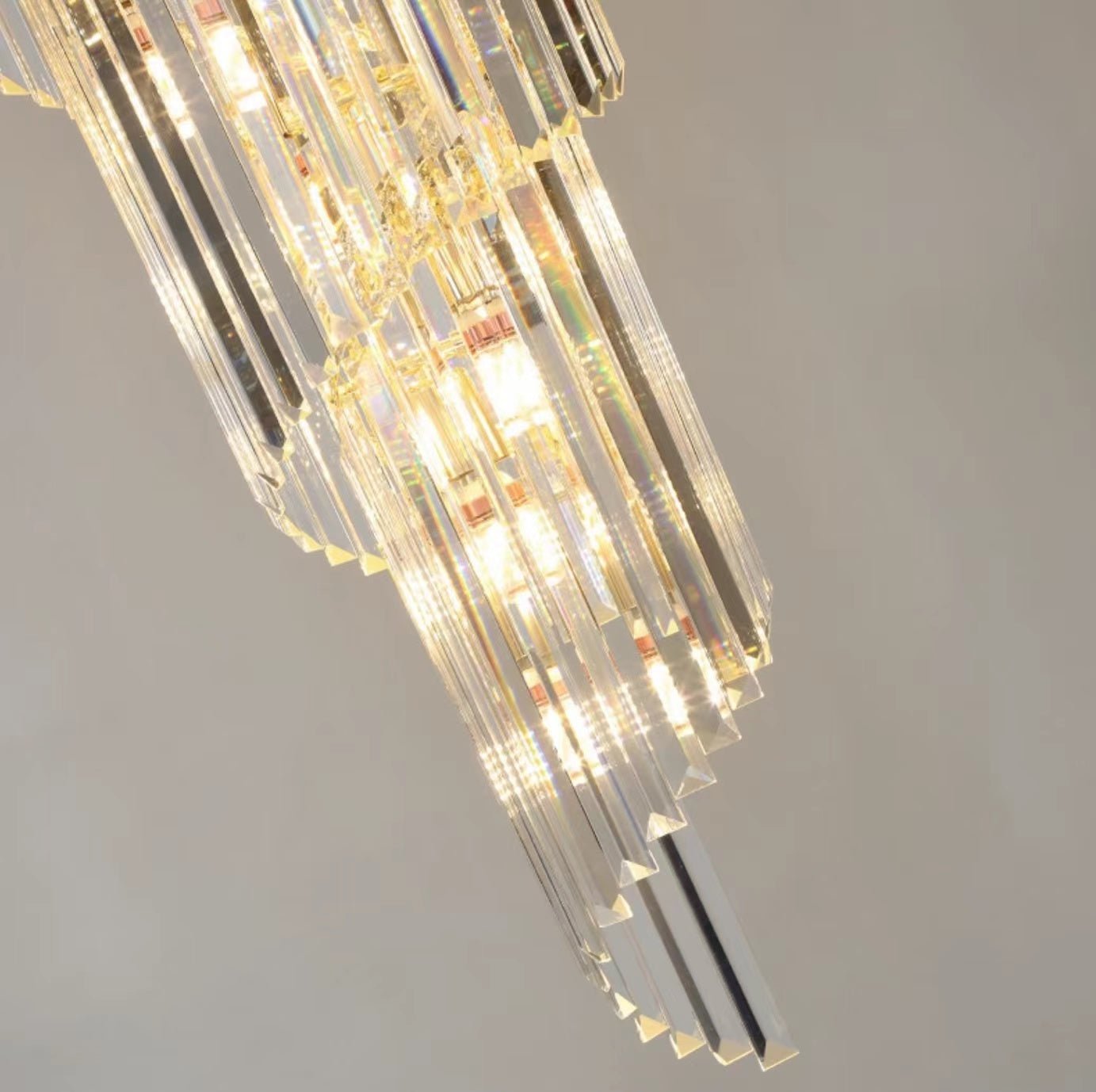 Luxury Extra Large Foyer Spiral Staircase Chandelier Long Crystal Ceiling Light Fixture For Living Room Hall Entrance - D17.7"*H47.2"/ 13 LightsSmoky GrayBlushlighting