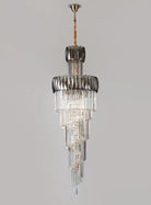 Luxury Extra Large Foyer Spiral Staircase Chandelier Long Crystal Ceiling Light Fixture For Living Room Hall Entrance - D17.7"*H47.2"/ 13 LightsSmoky GrayBlushlighting