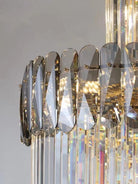 Luxury Extra Large Foyer Spiral Staircase Chandelier Long Crystal Ceiling Light Fixture For Living Room Hall Entrance - D17.7"*H47.2"/ 13 LightsSmoky GrayBlushlighting