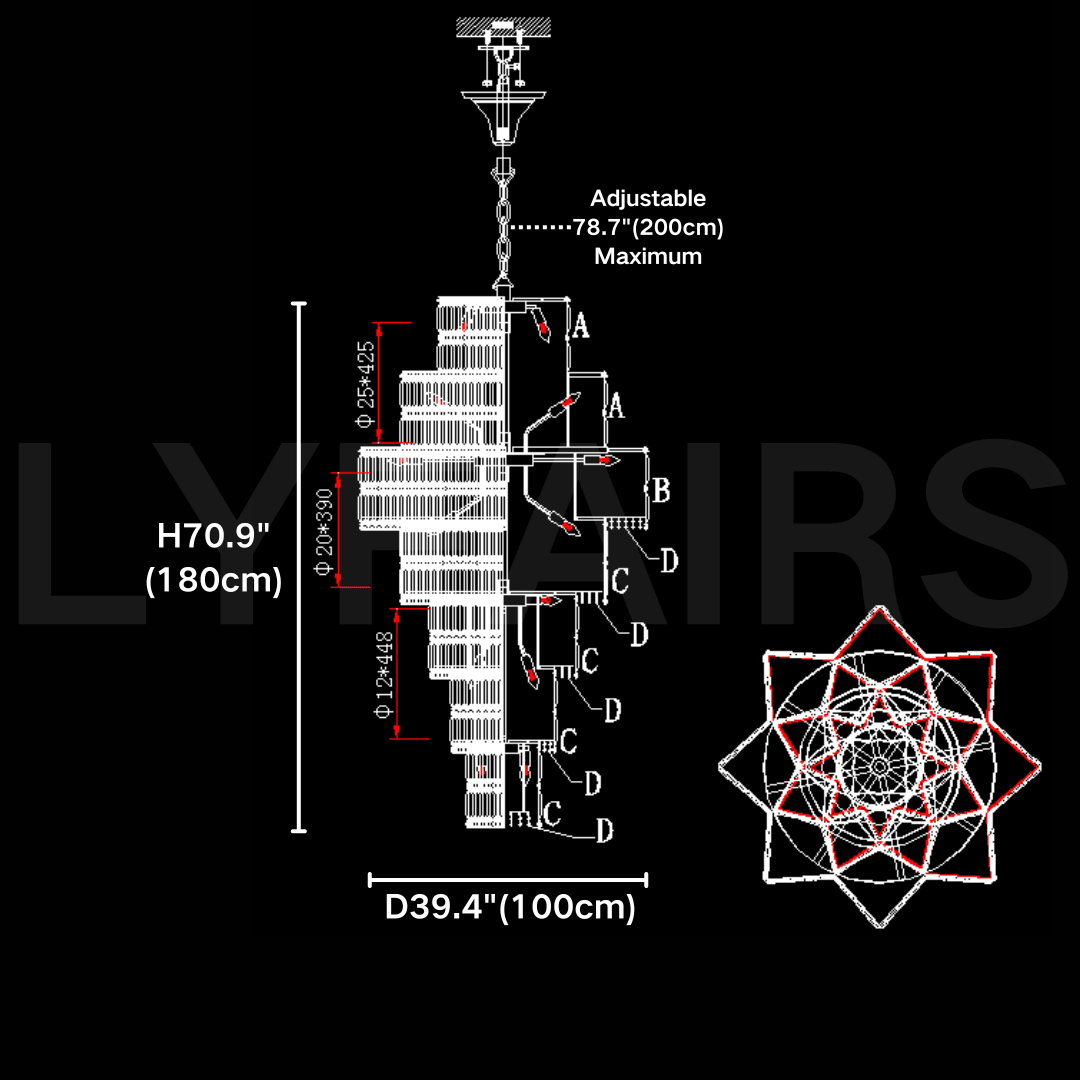 Luxury Extra Large Plaza Multi-Tier Crystal Chandelier For Hotel Hall / 2 Story Foyer / High Ceiling Living Room-Chandeliers-Blushlighting-Blushlighting