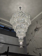 Luxury Extra Large Plaza Multi-Tier Crystal Chandelier For Hotel Hall / 2 Story Foyer / High Ceiling Living Room-Chandeliers-Blushlighting-Blushlighting