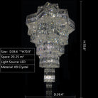 Luxury Extra Large Plaza Multi-Tier Crystal Chandelier For Hotel Hall / 2 Story Foyer / High Ceiling Living Room-Chandeliers-Blushlighting-D39.4"*H70.9"(D100cm*H180cm)/40 Lights/75.9 kg-White Light-Blushlighting