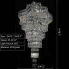 Luxury Extra Large Plaza Multi-Tier Crystal Chandelier For Hotel Hall / 2 Story Foyer / High Ceiling Living Room-Chandeliers-Blushlighting-D47.2"*H78.7"(D120cm*H200cm)/61 Lights/103.8 kg-Warm Light-Blushlighting