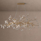 Luxury Glass Bloom Branch Chandelier - ∅ 78.7″ x W 21.7″ x H 23.6″Gold + TransparentBlushlighting