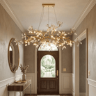 Luxury Glass Bloom Branch Chandelier - ∅ 47.2″ x W 15″ x H 15.7″Gold + TransparentBlushlighting