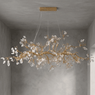 Luxury Glass Bloom Branch Chandelier - ∅ 47.2″ x W 15″ x H 15.7″Gold + TransparentBlushlighting