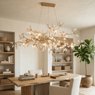Luxury Glass Bloom Branch Chandelier - ∅ 59.1″ x W 15.7″ x H 17.7″Gold + TransparentBlushlighting