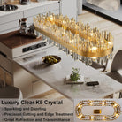 Luxury Gold 2 - Tier Rectangular Crystal Chandelier 52" L Dining - GoldRectangle L52''Blushlighting