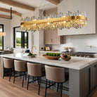 Luxury Gold 2 - Tier Rectangular Crystal Chandelier 52" L Dining - GoldRectangle L52''Blushlighting