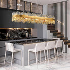 Luxury Gold 2 - Tier Rectangular Crystal Chandelier 52" L Dining - GoldRectangle L52''Blushlighting