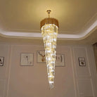 Luxury Gold Spiral Crystal Chandelier for Staircase/Foyer/Entryway - D23.6"*H78.7"Warm LightBlushlighting