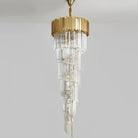 Luxury Gold Spiral Crystal Chandelier for Staircase/Foyer/Entryway - D23.6"*H78.7"Warm LightBlushlighting