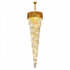 Luxury Gold Spiral Crystal Chandelier for Staircase/Foyer/Entryway - D23.6"*H78.7"Warm LightBlushlighting