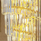 Luxury Gold Trimmed Long Crystal Chandelier Foyer Staircase Extra Large Ceiling Light Fixture - D17.7"*H47.2"/ 13 LightsBlushlighting
