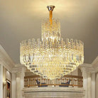 Luxury Hotel Hallway Ceiling Lighting Fixture Large Round Crystal Chandelier - Blushlighting