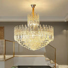 Luxury Hotel Hallway Ceiling Lighting Fixture Large Round Crystal Chandelier - Blushlighting