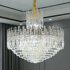 Luxury Hotel Hallway Ceiling Lighting Fixture Large Round Crystal Chandelier - Blushlighting