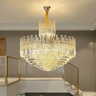 Luxury Hotel Hallway Ceiling Lighting Fixture Large Round Crystal Chandelier - Blushlighting