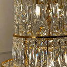Luxury Majesty Grand Crown Top Cascading Long Tiered Crystal Chandelier - D23.62"*H137.80" (D60cm*H350cm)Warm LightBlushlighting
