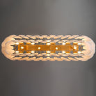 Luxury Modern Alabaster Brass Rectangle Chandelier with Adjustable Height