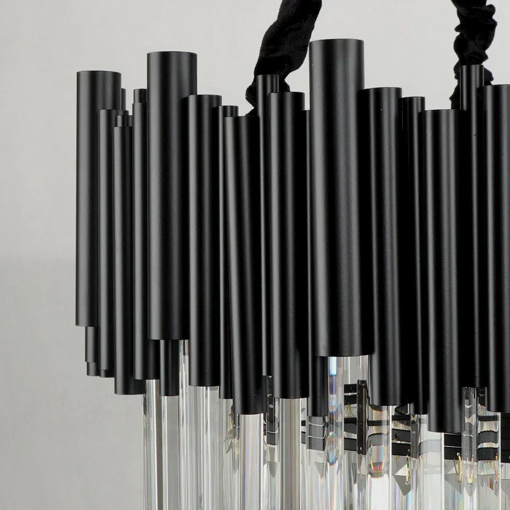 Luxury Modern Living Room Black Crystal Light Fixture - W17.7‘’×H15''Blushlighting