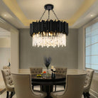 Luxury Modern Living Room Black Crystal Light Fixture-