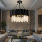 Luxury Modern Living Room Black Crystal Light Fixture - W17.7‘’×H15''Blushlighting