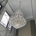 Luxury Multi - tiered Honeycomb Crystal Chandelier for High Ceiling - D23.6"*H35.4"/16 Lights/23 kgGoldWarm LightBlushlighting