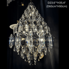 Luxury Multi - tiered Honeycomb Crystal Chandelier for High Ceiling - D23.6"*H35.4"/16 Lights/23 kgGoldWarm LightBlushlighting