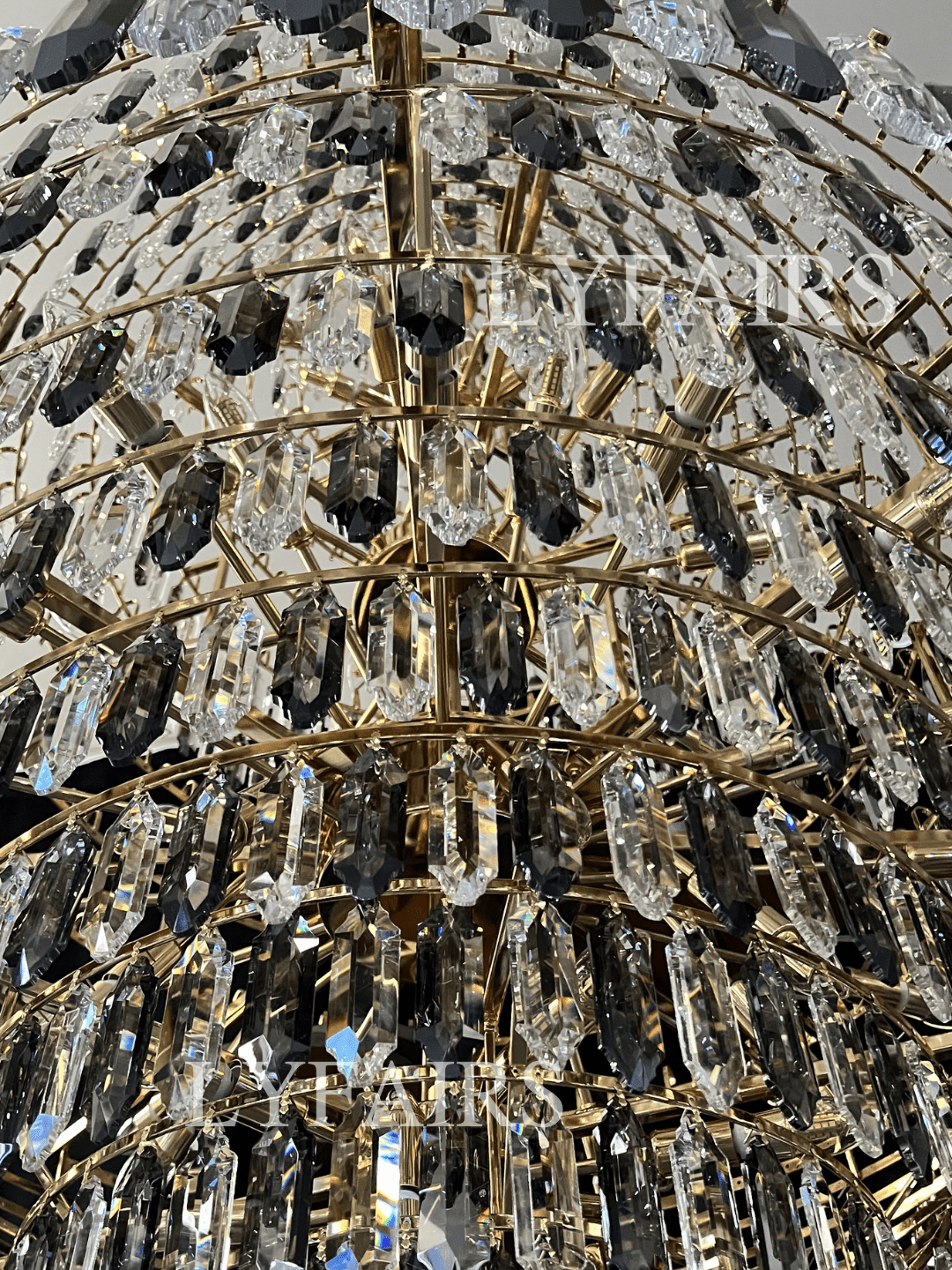 Luxury Multi - tiered Honeycomb Crystal Chandelier for High Ceiling - D23.6"*H35.4"/16 Lights/23 kgGoldWarm LightBlushlighting