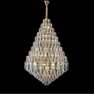 Luxury Multi - tiered Honeycomb Crystal Chandelier for High Ceiling - D23.6"*H35.4"/16 Lights/23 kgGoldWarm LightBlushlighting