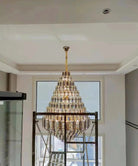 Luxury Multi-tiered Honeycomb Crystal Chandelier for High Ceiling-Chandeliers-Blushlighting-Blushlighting
