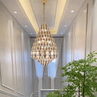 Luxury Multi-tiered Honeycomb Crystal Chandelier for High Ceiling-Chandeliers-Blushlighting-Blushlighting