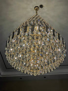Luxury Multi-tiered Honeycomb Crystal Chandelier for High Ceiling-Chandeliers-Blushlighting-Blushlighting