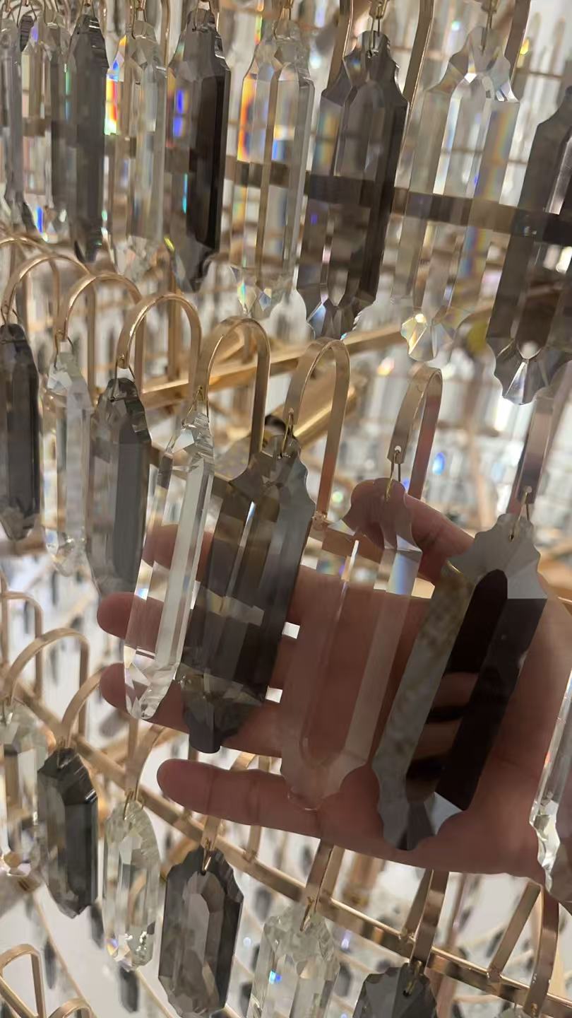 Luxury Multi-tiered Honeycomb Crystal Chandelier for High Ceiling-Chandeliers-Blushlighting-Blushlighting